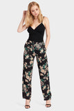 Multi Floral Print Satin Trousers