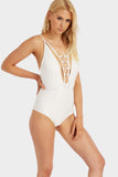 Cream Cut-Out Front Swimsuit