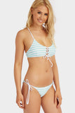 Mint/White Shaped Lace Up Bikini