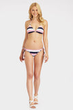 Multi Brazillian Frill Striped Bikini Bottom